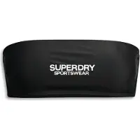 Superdry für Damen. W3010388A Bandeau-Bikinioberteil mit Logo schwarz (S), Strandbekleidung, Recyceltes Polyester, Nachhaltig