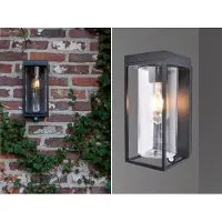 Lutec Solar-Außenwandleuchte FLAIR, schwarz, 29 cm, Sensor, IP44 FLAIR, schwarz, Aluminium, Modern, Wandleuchte außen
