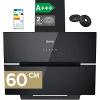 CIARRA Kopffreihaube A+++ 650 m³/h Dunstabzugshaube 60cm WIFI + APP & Touch Control Booster VM6736FB
