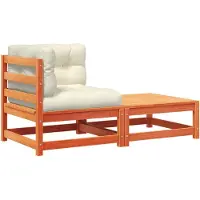 vidaXL Garten-Ecksofa mit Kissen und Hocker