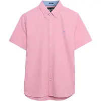 Superdry für Herren. M4011101A Schickes rosa Oxford-Hemd (XXL), Lässig, Baumwolle, Klassisch, Kurzarm, Koralle