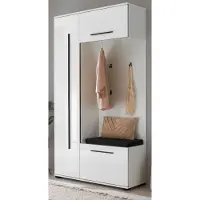 Furn.Design Kompaktgarderobe "Design-D" in weiß Hochglanz 111 x 200 cm