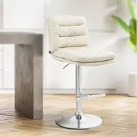 CLP Barhocker Damar Kunstleder chrom creme