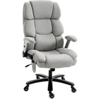 HOMCOM Bürostuhl, Ergonomisch mit Hochklappbaren Armlehnen, Lendenstütze