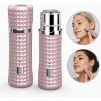 Welikera Elektrischer Damen Rasierer Gesicht Haarentfernung Lippenstift Design USB-C 90min Akku abnehmbarer Kopf Reise Alltag