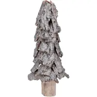 Wurm Baum mit silber Glitter aus Holz (B/H/T) 14x38x14 cm