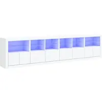 Helloshop26 - Buffet Sideboard Kommode Kleiderschrank Aufbewahrungsmöbel Organizer für Küche Wohnzimmer Lounge mit LED-Beleuchtung 02_0029846