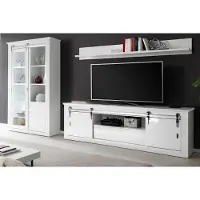 Furn.Design Wohnwand "Miami" in weiß Hochglanz Wohnkombination 3-teilig 349 x 201 cm, Soft-Close