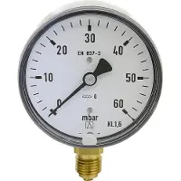 Afriso Kapselfedermanometer Edelstahl radial unten Messing