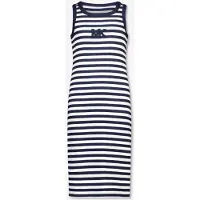 Michael Kors für Mädchen. R30640 Langes Kleid mit marineblauen Streifen (8Y= 126cm), Lässig, Baumwolle, Ärmellos / Hosenträger, Kinderbeklei