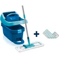 Leifheit Set Wischtuchpresse Profi XL mit Rollen, Bodenwischer und Ersatzbezug, für alle glatten Böden