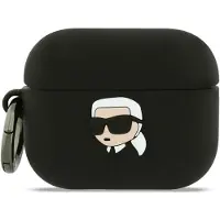 Karl Lagerfeld Schutzhülle für AirPods Pro 3, Silicone Karl Head 3D, Schwarz