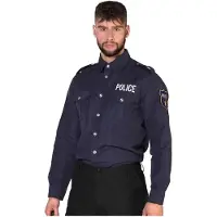 Boland Polizei Hemd, Langarm, blau