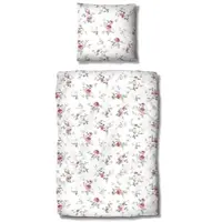 TRAUMSCHLAF Bettwäsche Vintage Rose in weiss | Gr.: 160x210 cm (65x100 cm)
