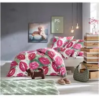 HEINE Bettwäsche in erika-magenta-bedruckt | Gr.: 155 x 220 + 80 x 80 cm