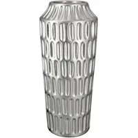 Gilde Vase "Metallico" in Silber - (H)37 x Ø 16 cm | Gr.: onesize