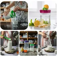 Famanu Fermentierglas Set für Milch- und Wasser-Kefir - 1,4 l, BPA-frei, Blau