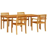 vidaXL Garten Essgruppe 7 Stk. Braun Massivholz Akazie