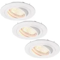 LEDVION LED Einbaustrahler 3er Set Rund Weiss 3W dimmbar Warmweiss