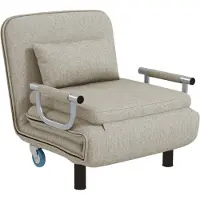 HOMCOM 3 in 1 Schlafsessel, Schlafsofa mit Bettfunktion, Klappsessel Grau
