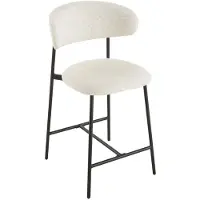 CALICOSY - 2er-Set Hocker aus meliertem Stoff mit Metallbeinen - DRACO