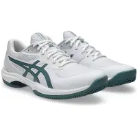 Asics Tennisschuh "GAME FF CLAY", Herren, Gr. 44, weiß, foggy teal, Synthetik, Schuhe Tennisschuh, Sandplatzschuhe für Ascheplätze