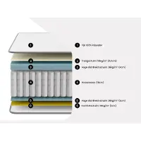 Vente-unique Set aus Bettgestell + Matratze - 160 x 200 cm - Hybridmatratze - Taschenfederkern - Auflage Memory Schaum - Stärke 27 cm - Holzfarben hell - ATLANTIDE von YSMÉE