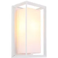 Globo Lighting Außenwandleuchte, Alu, weiß, satiniert, H 24,8 cm