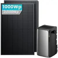 SolarMars EcoFlow Stream Ultra Balkonkraftwerk Speicher mit 500Wp Solarmodul Set - 1000Wp ‚Äì 2 Module / Ohne Erweiterungsakku / Balkon