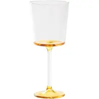 Zafferano Discobolo 4er-Set Rotweingläser aus mundgeblasenem Borosilikatglas, 46,5 cl Fassungsvermögen, elegantes Design mit transparentem Boden, Goldgelb