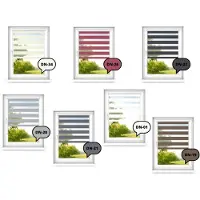 Time4blinds - Doppelrollo ohne Bohren - Zebra Rollos für Fenster und Türen - Anthrazit, 1400x900, Links
