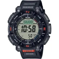 Casio Chronograph PRO TREK, schwarz, Armbanduhren, Herren, Chronograph, Quarzuhr, Armbanduhr, Herrenuhr, Funk, Solar, Stoppfunktion, Weltzeit