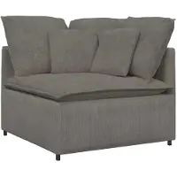vidaXL Modulares Sofa mit Fußhocker Kissen Cordstoff Hellgrau