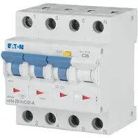 Eaton FI/LS Kombination, 20 A, 100 mA, LS-Charakteristik: C, 3p+N, FI-Charakteristik: A 120679
