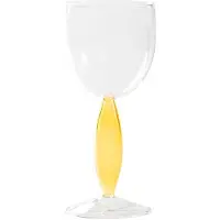 Zafferano Dorici 4er-Set Weißweingläser aus mundgeblasenem Borosilikatglas mit hohlem Stiel, gelbgoldene Farbe und raffinierte und elegante Ästhetik