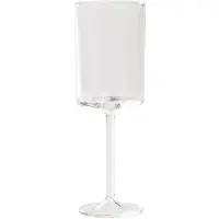 Zafferano Discobolo Weißweinglas aus mundgeblasenem Borosilikatglas, 4er-Set, elegantes Design mit transparentem Boden, Fassungsvermögen 31 cl