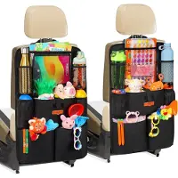 Famanu Autositzen-Organizer mit Rückbank-Schutz, 8 Fächern und Tablet-Halter bis 11 Zoll, wasserabweisend für Kinder