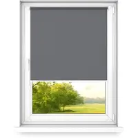 Time4blinds - Verdunklungsrollo ohne Bohren - Helles Anthrazit - Rechts, 1200x1200mm