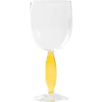 Zafferano Safranrotes Weinglas aus der Dorici-Kollektion, 4-teiliges Set aus mundgeblasenem Borosilikatglas mit hohlem Stiel, transparent gelbgoldene Farbe