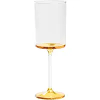 Zafferano Discobolo Set aus 4 Weißweingläsern aus mundgeblasenem Borosilikatglas mit gelbgoldenem Boden, 31 cl Fassungsvermögen, edel und vielseitig nutzbar