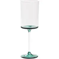 Zafferano Discobolo 4er-Set Weißweingläser aus mundgeblasenem Borosilikatglas, Fassungsvermögen 31 cl, transparente Farbe mit elegantem seegrünem Fuß