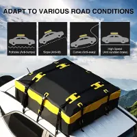 Markenlos Dachbox 425 Liter, 100% wasserdicht, mit Antirutschmatte und 6 Haken – Schwarz
