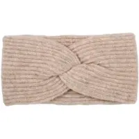 StyleBREAKER Strick Stirnband mit Perlrippen Muster und Knoten in Braun meliert | Gr.: onesize
