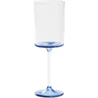 Zafferano Discobolo 4er-Set Weißweingläser aus mundgeblasenem Borosilikatglas, dünner Stiel und eleganter blauer Boden für Wein- und Sektverkostungen