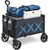 Famanu Faltbare Bollerwagen 70 l, 80 kg, mit verstellbarem Griff und Bremse