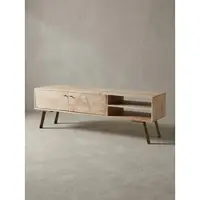 KADIMA DESIGN HiFi Lowboard SIKAR Mango Massivholz Landhaus TV Kommode 145x47x35cm, Fernsehschrank Unterschrank mit 2 Türen, Fernsehtisch Ablagefach, Fernsehkommode TV Möbel, TV-Board Wohnzimmer