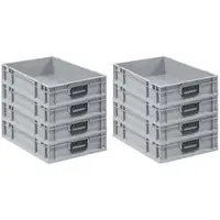 Proregal 8x Eurobox NextGen Portable Duo | HxBxT 12x40x60cm | 23 Liter | Eurobehälter, Transportbox, Transportbehälter, Stapelbehälter