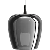 Zafferano Bilia Pendelleuchte, 230 V LED, 8 W, aus mundgeblasenem Borosilikatglas, Ausführung in Schwarz und Silber, Durchmesser 27 cm, Höhe 333 cm