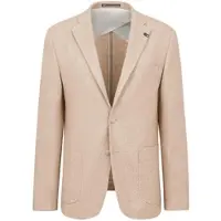 Bugatti Sakko , Herren, Gr. 56, beige (30, beige), 52% Viskose, 29% Polyester, 18% Baumwolle, 1% Elasthan, unifarben, normal, Manschette, Sakkos Sakko, mit Reverskragen und Stretch