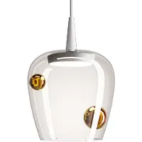 Zafferano Bilia 18 LBA3 LED-Pendelleuchte-Pendel Weiß-Glas klar - Kugeln Bronze-mit LED (2700K)